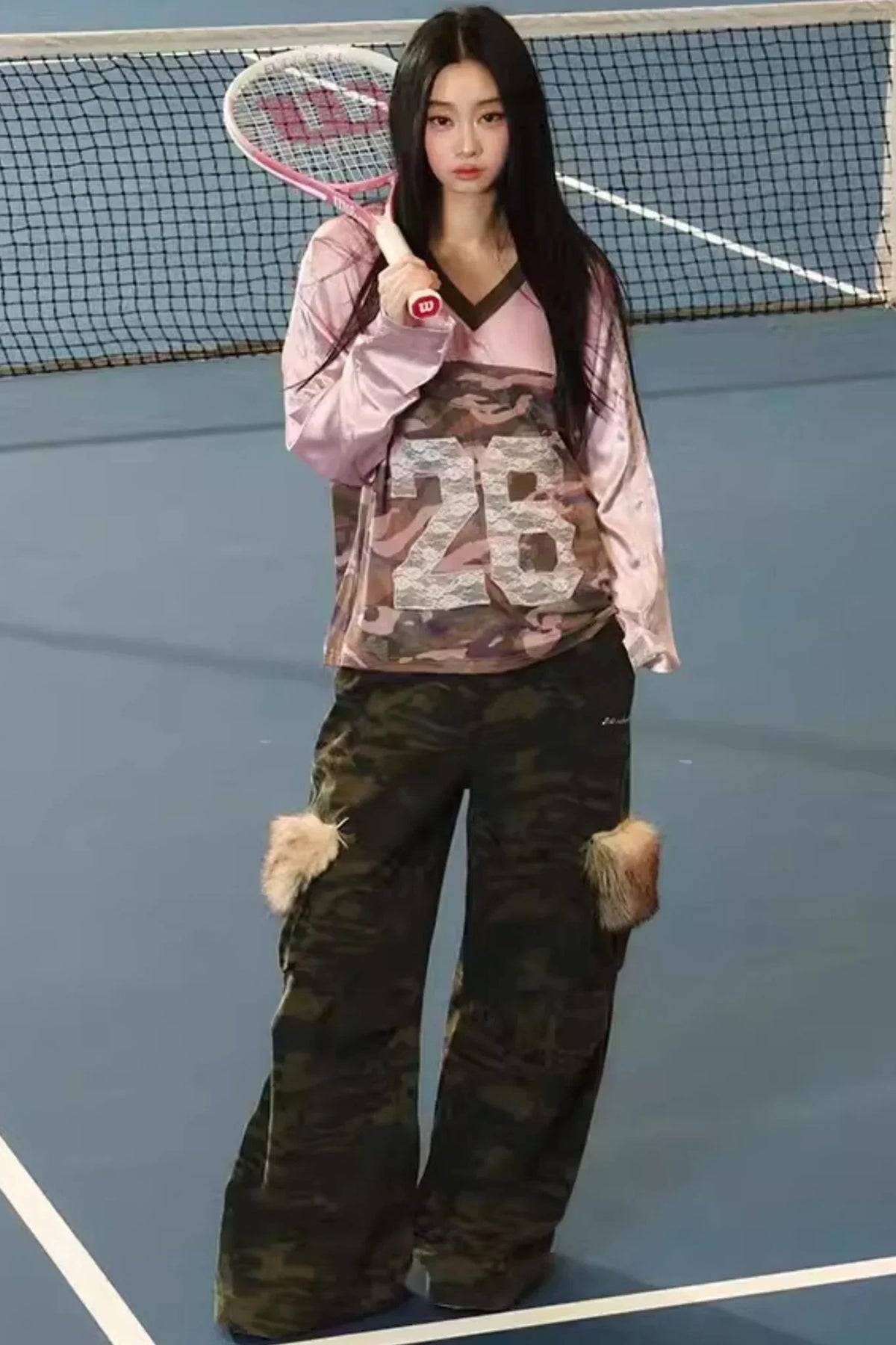 Lace Camouflage Retro Top