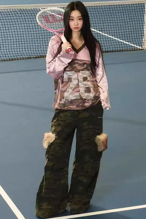 Lace Camouflage Retro Top