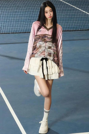 Lace Camouflage Retro Top