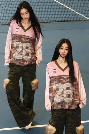 Lace Camouflage Retro Top