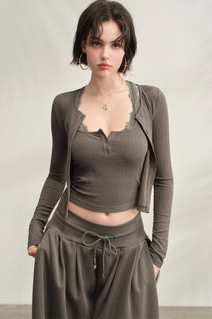Lace Cardigan and Vest Set-Up