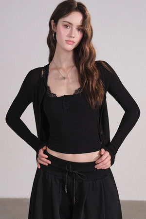 Lace Cardigan and Vest Set-Up