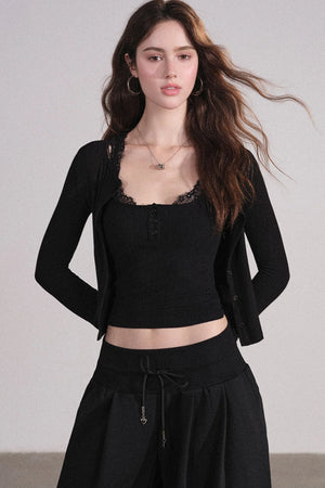 Lace Cardigan and Vest Set-Up