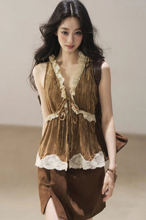 Lace Cherry Blossom Vest