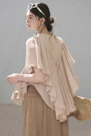 Lace Chiffon Ruffle Top