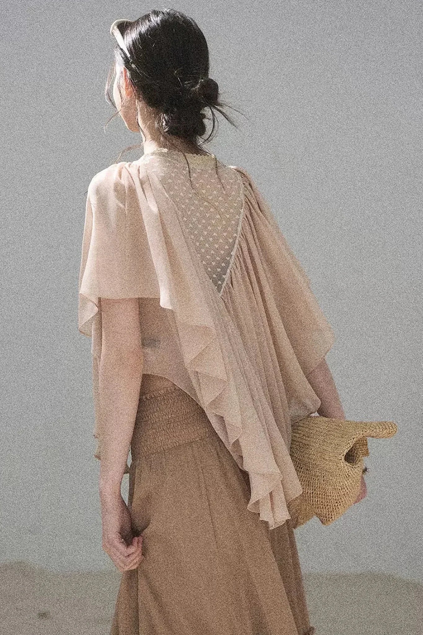 Lace Chiffon Ruffle Top