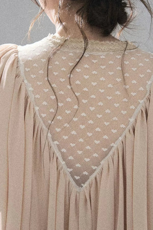 Lace Chiffon Ruffle Top