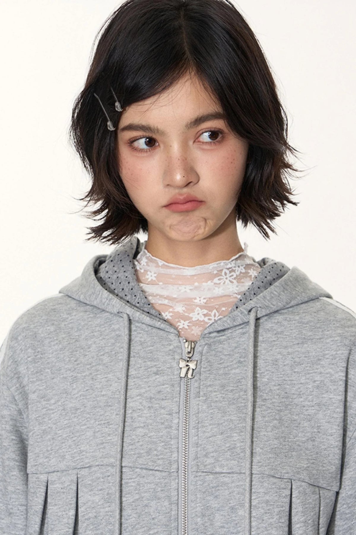 Lace Collar Shirt Transparent Top