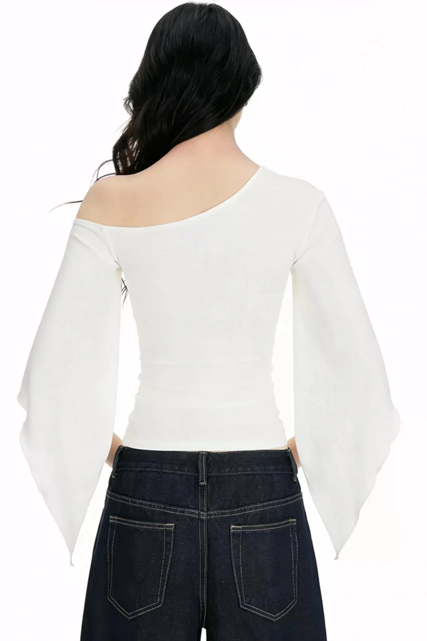Lace Cross-Over Flared Top