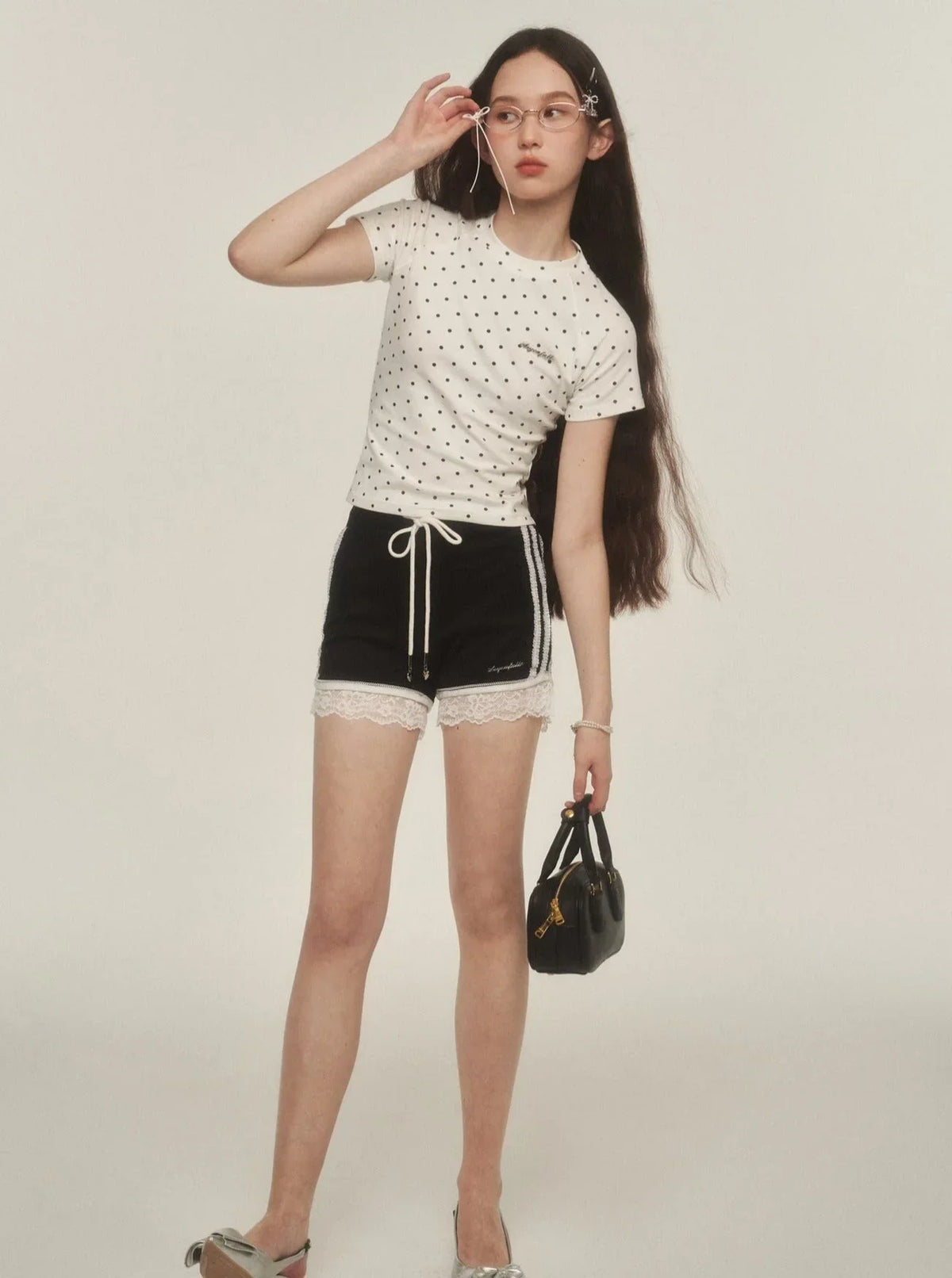 Lace Detail Sports Shorts Pants