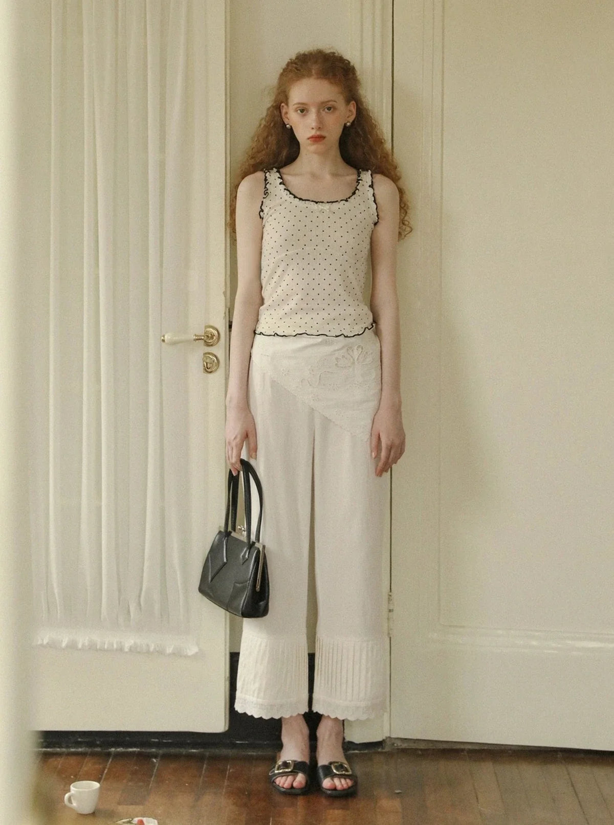 Lace Detailed Straight Leg Pants