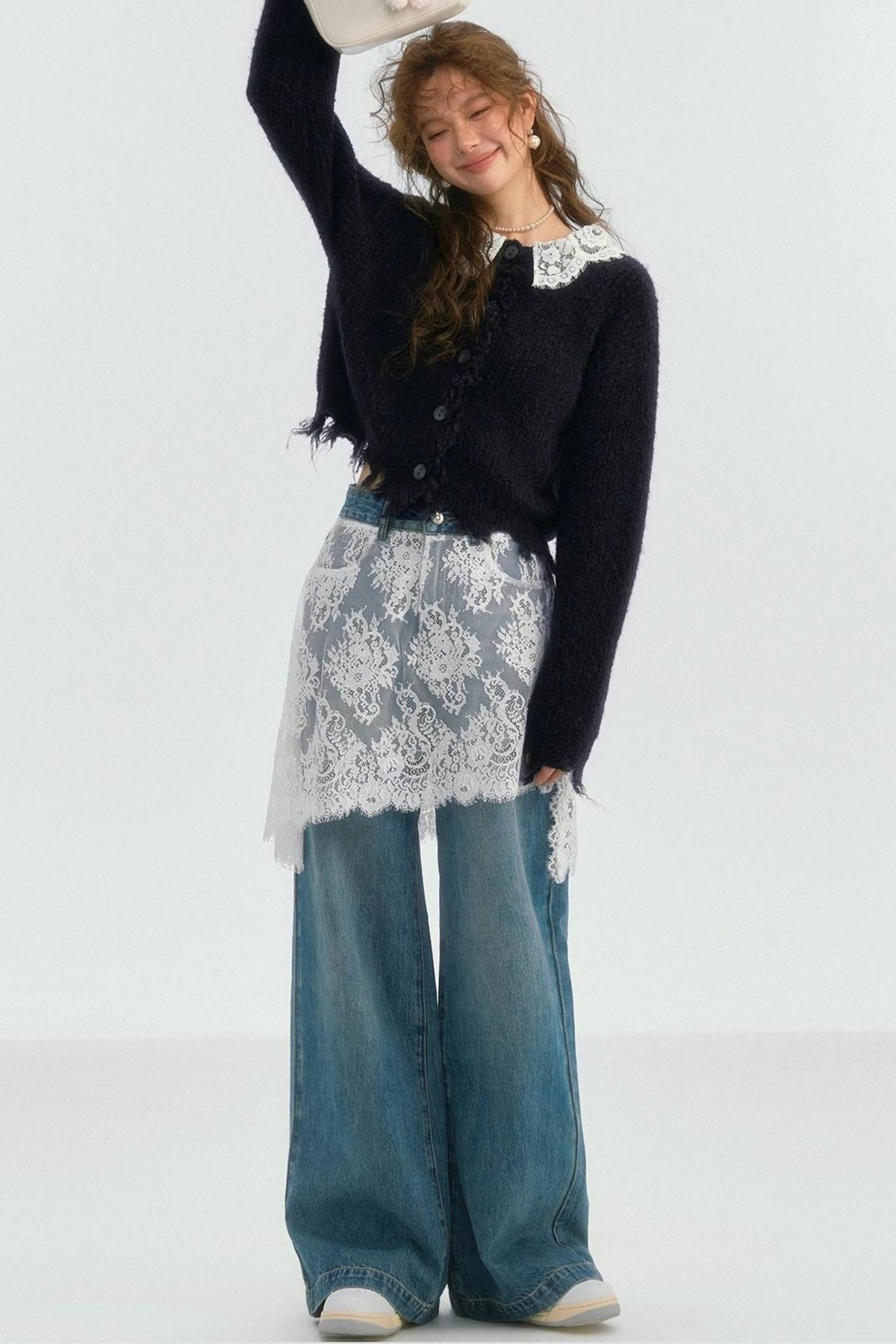 Lace Doll-Neck Top