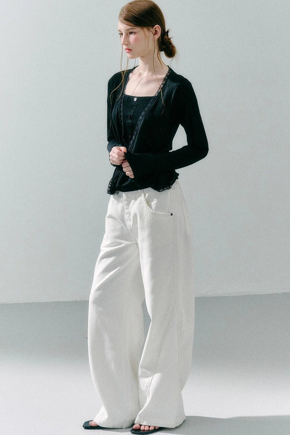 Lace Draped Lyocell Top