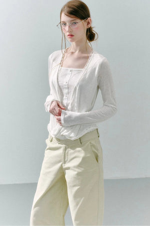 Lace Draped Lyocell Top