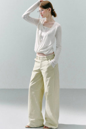Lace Draped Lyocell Top
