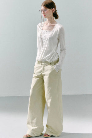 Lace Draped Lyocell Top