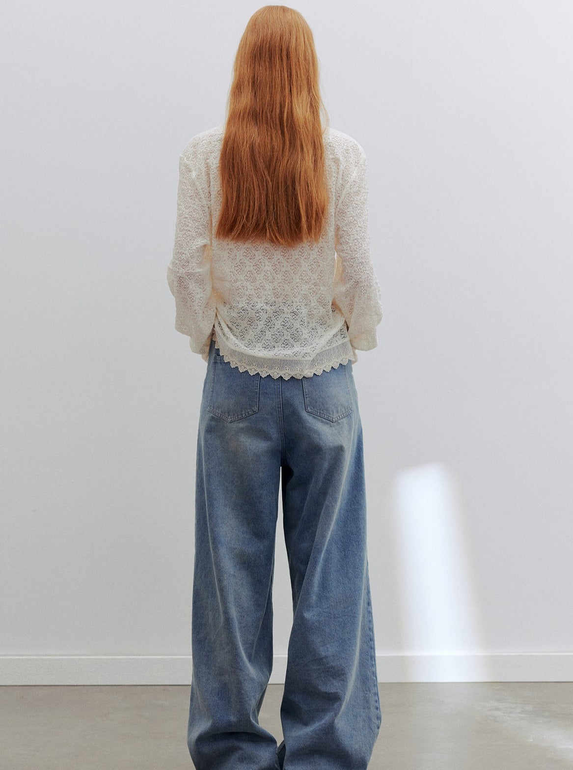 lace dropped-shoulder tops