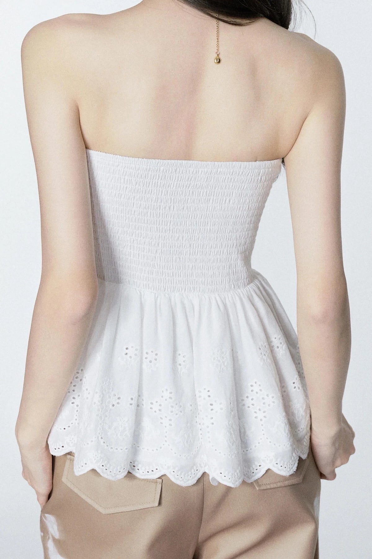 Lace-Embroidered Sweet Blouse
