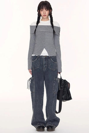 Lace Embroidery Slim Top