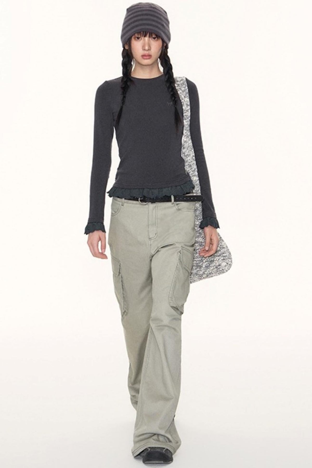 Lace Embroidery Slim Top