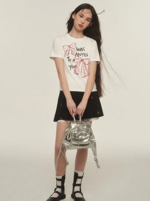 Lace Floral Pleated Skirt