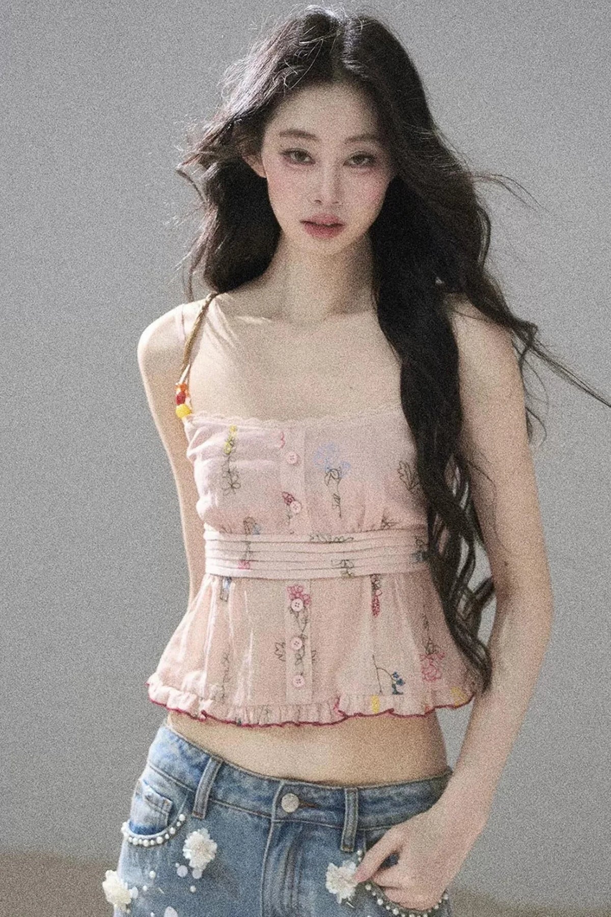 Lace Floral Ramie Top