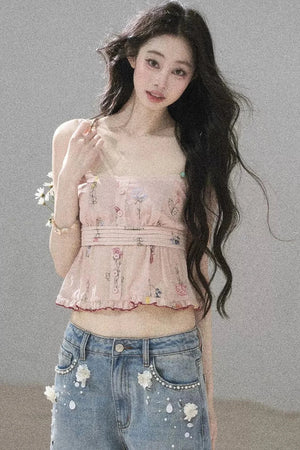 Lace Floral Ramie Top