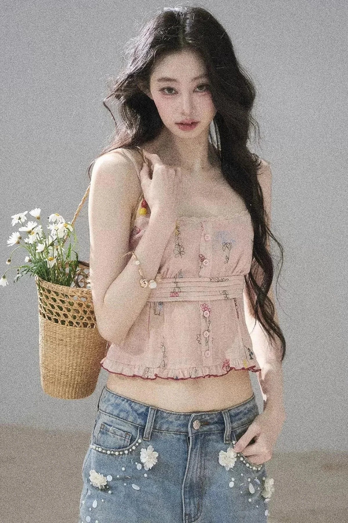Lace Floral Ramie Top