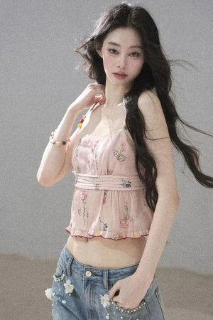 Lace Floral Ramie Top
