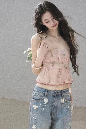 Lace Floral Ramie Top