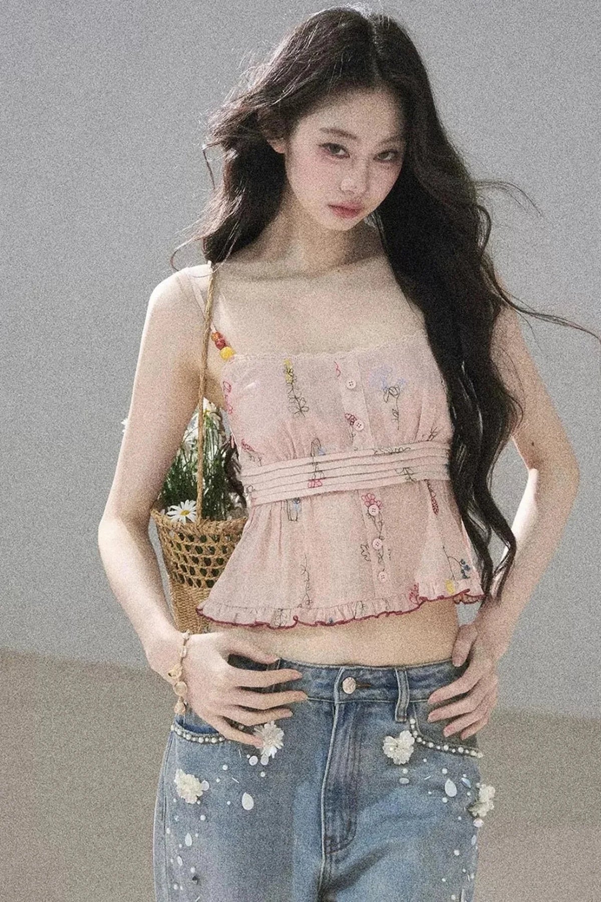 Lace Floral Ramie Top