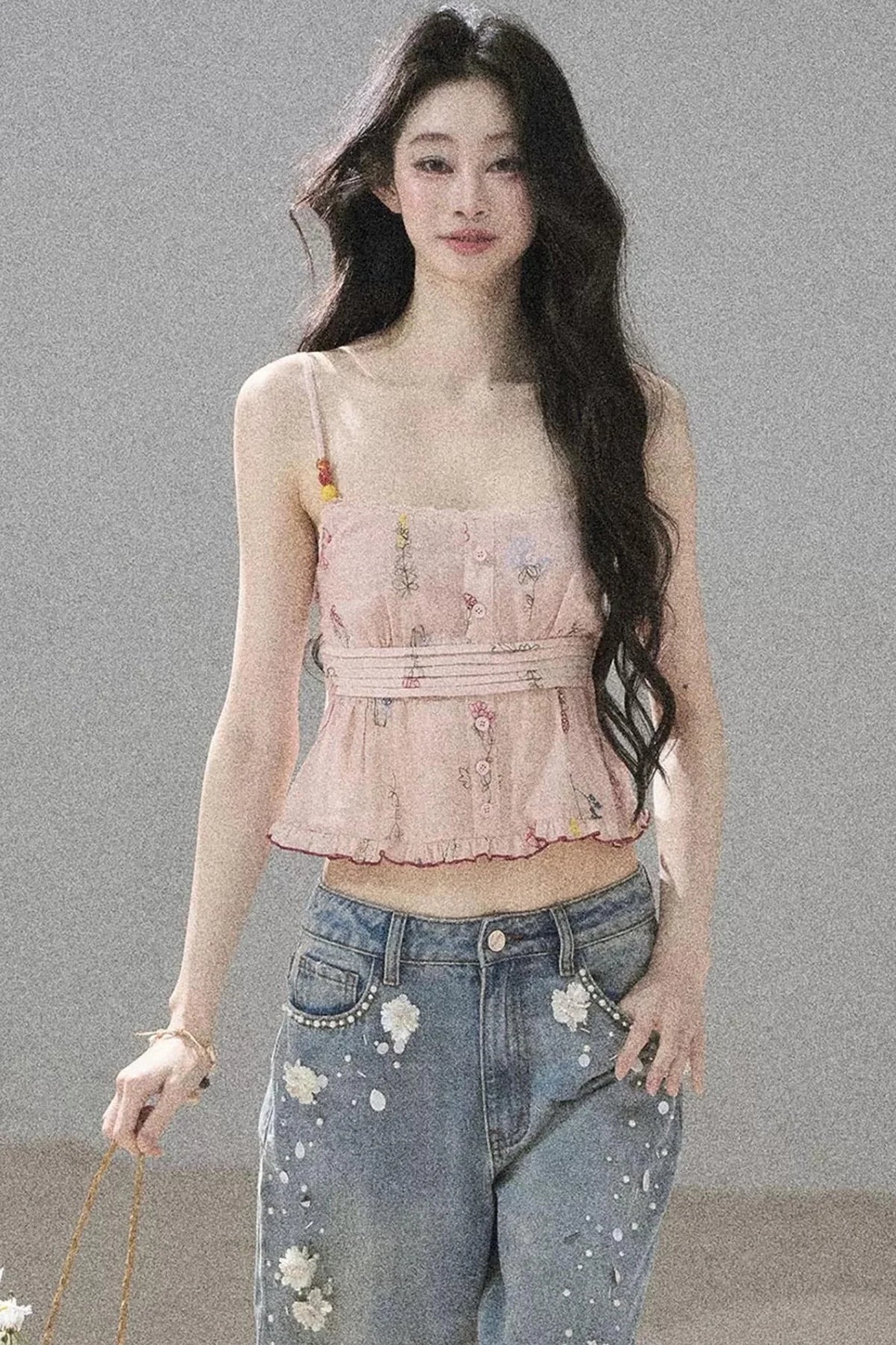Lace Floral Ramie Top