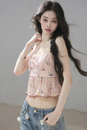 Lace Floral Ramie Top