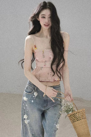Lace Floral Ramie Top