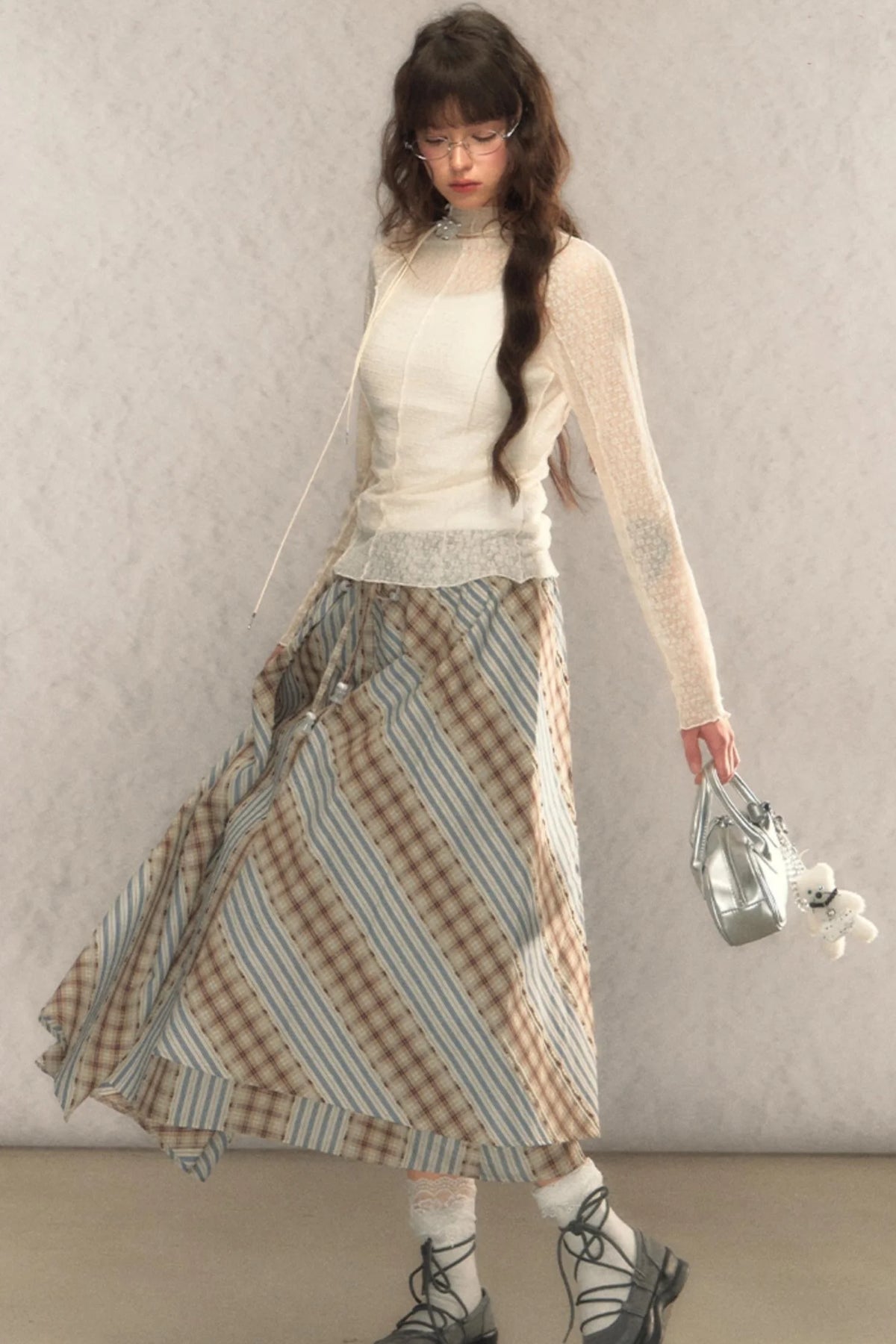 Lace Half-Turtleneck Top