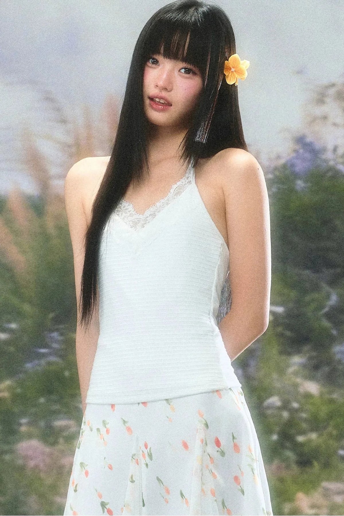 Lace Halter Camisole Set-Up