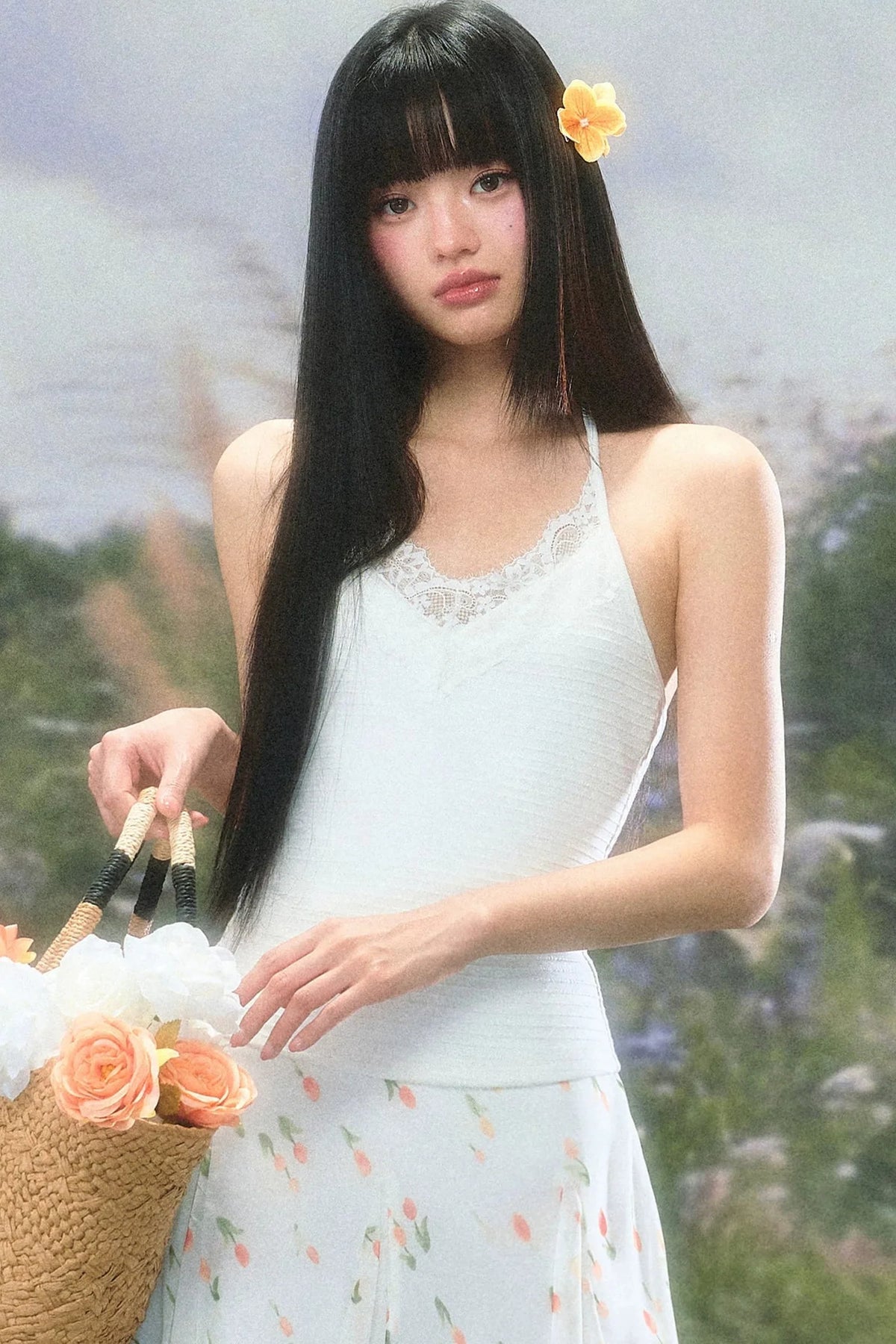Lace Halter Camisole Set-Up