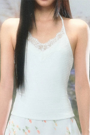 Lace Halter Camisole Set-Up