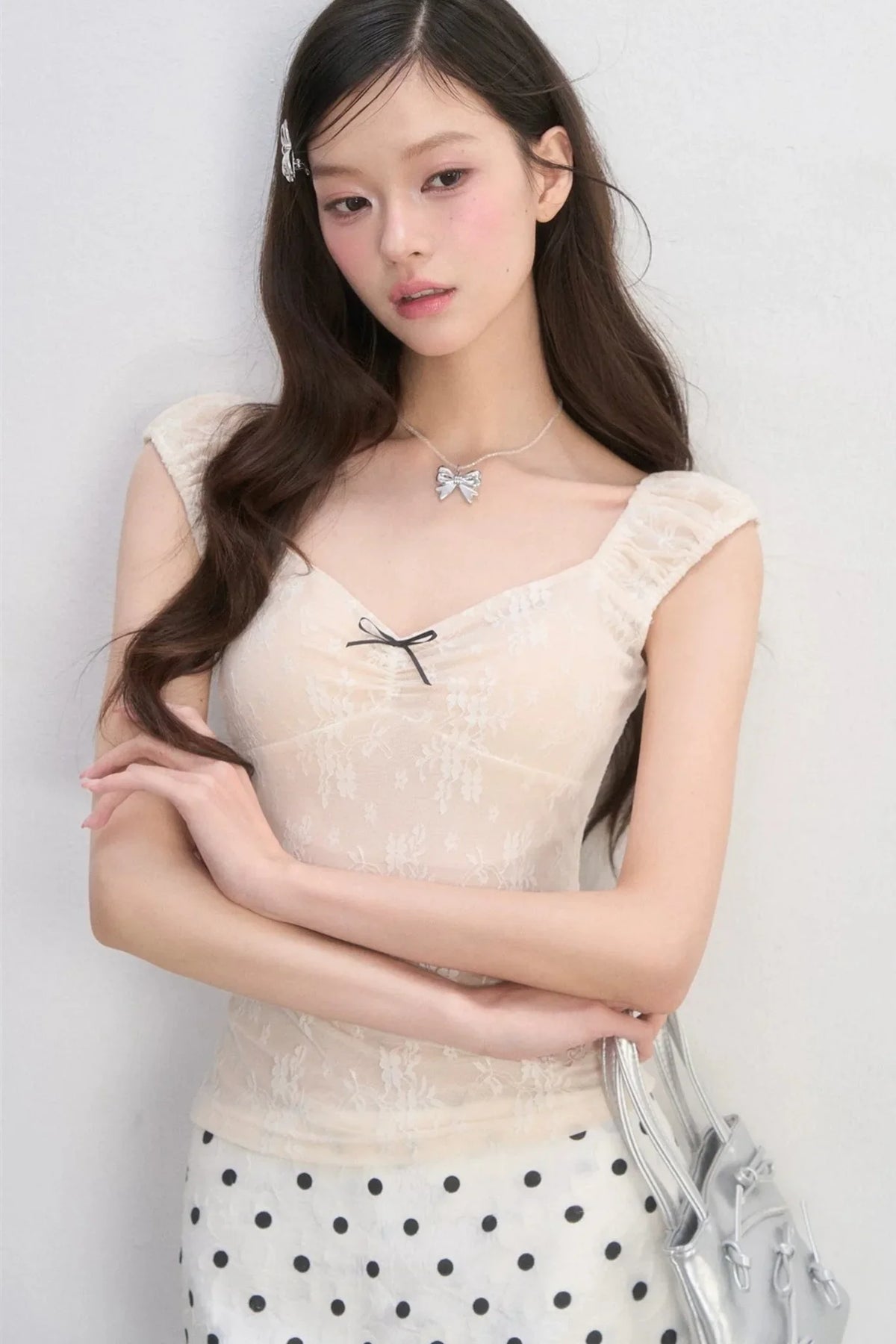 Lace Heart-Shaped Collar Camisole