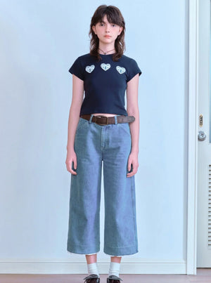 Lace Hem 9-inch Pants