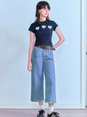 Lace Hem 9-inch Pants