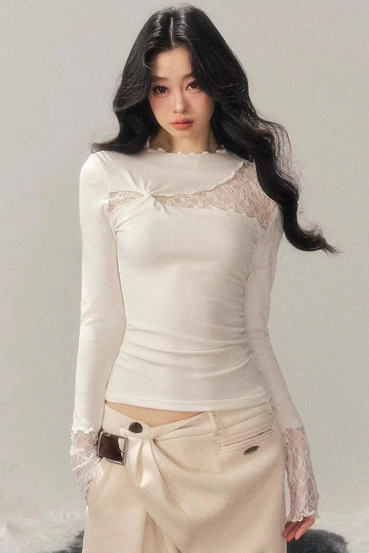 Lace Hollow-Out Slimming Top
