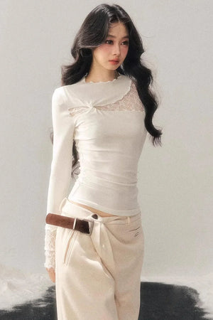 Lace Hollow-Out Slimming Top