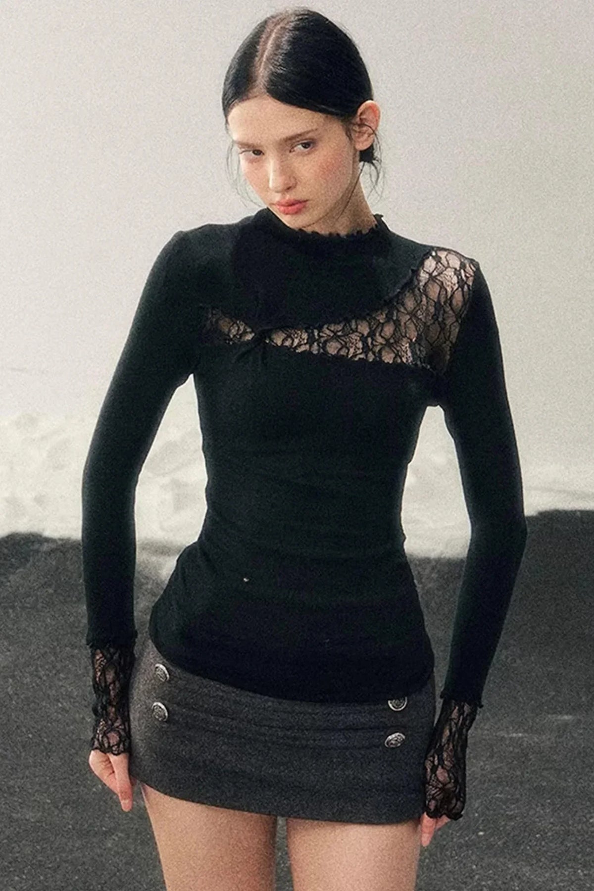 Lace Hollow-Out Slimming Top