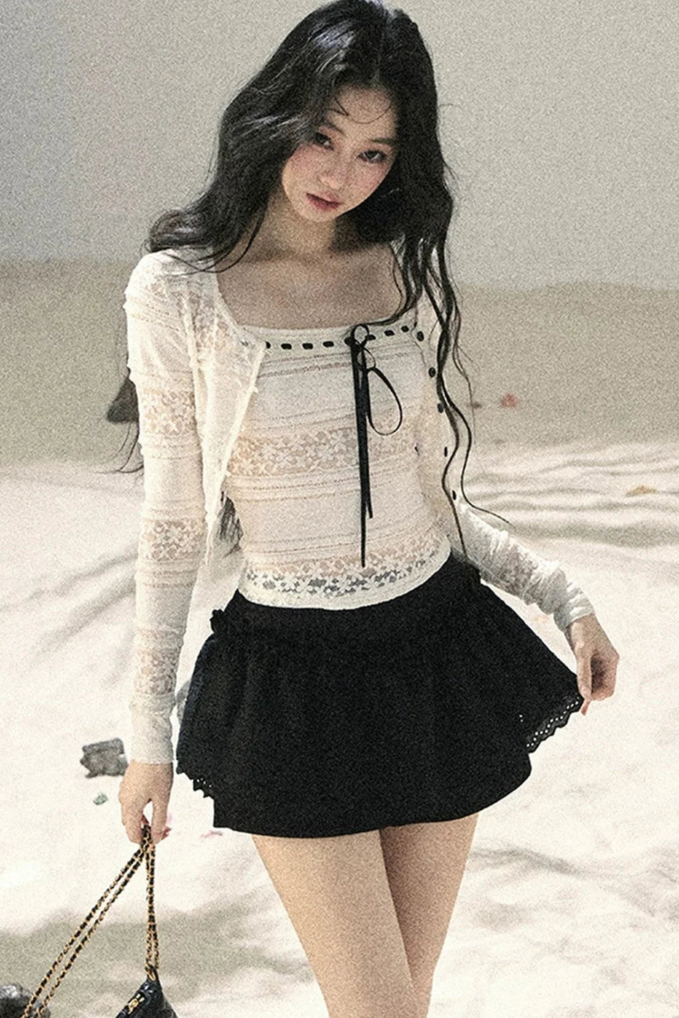 Lace Hollow-Out Summer Two-Piece Set
