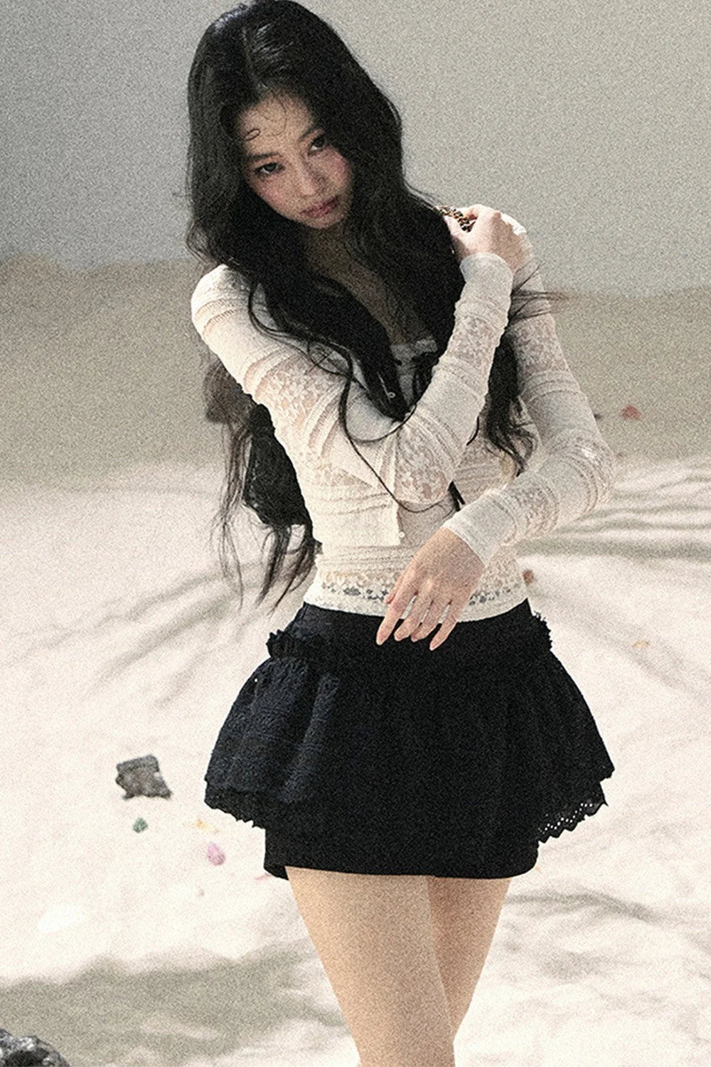 Lace Hollow-Out Summer Two-Piece Set