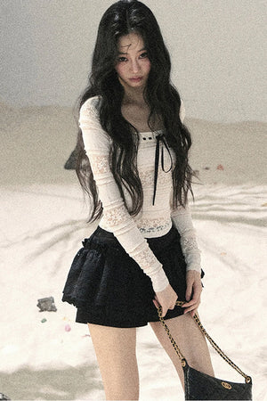 Lace Hollow-Out Summer Two-Piece Set