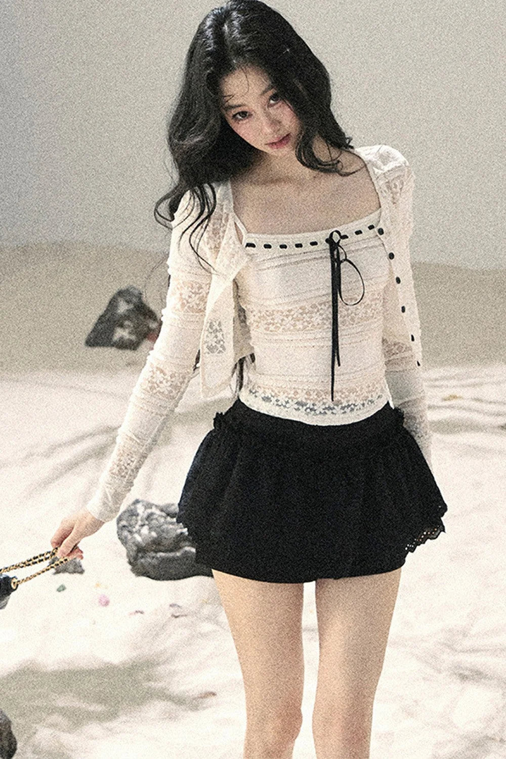 Lace Hollow-Out Summer Two-Piece Set