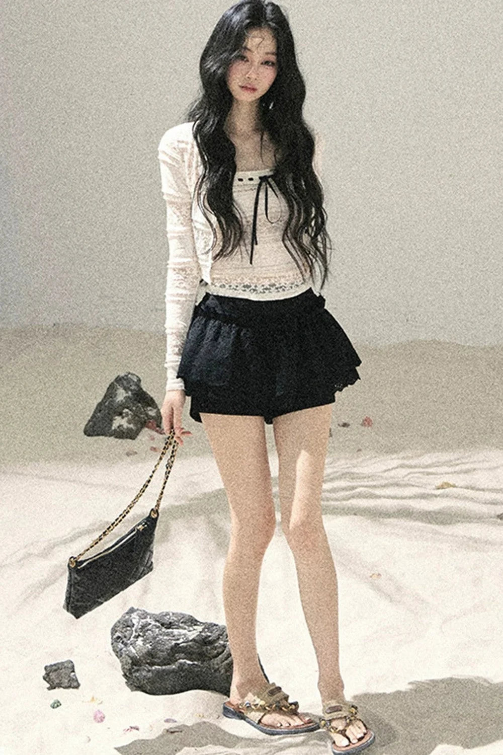 Lace Hollow-Out Summer Two-Piece Set