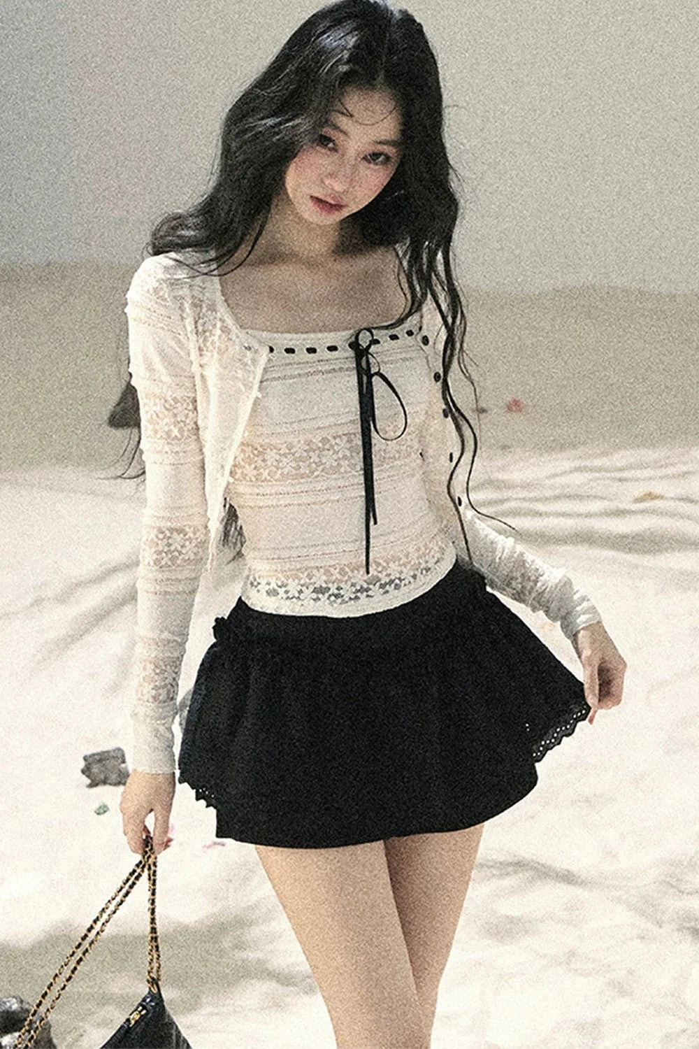 Lace Hollow-Out Two-Piece Set